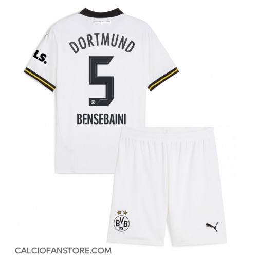 Maglia Calcio Borussia Dortmund Ramy Bensebaini #5 Terza Divisa Bambino 2024-25 Manica Corta (+ pantaloncini)